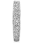 47" Aluminum Silver Twigs Cylinder Floor Vase