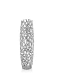 32" Aluminum Silver Twigs Cylinder Floor Vase