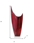 18" Red Aluminum Pointy Table Vase