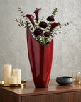 18" Red Aluminum Pointy Table Vase