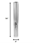 56" Silver Aluminum Cylinder Table Vase