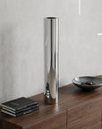 56" Silver Aluminum Cylinder Table Vase
