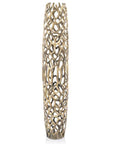 47" Aluminum Silver Twigs Cylinder Floor Vase