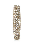 40" Aluminum Silver Twigs Cylinder Floor Vase
