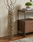 40" Aluminum Silver Twigs Cylinder Floor Vase