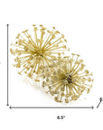 Set of Two Gold Cast Iron Decorative Spiky Sphere Tabletop Sculptures
