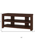42" Dark Brown Open Shelving TV Stand