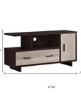 47" Wood Brown Cabinet Enclosed Storage TV Stand