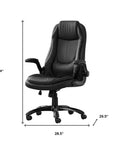Black Adjustable Height Swivel Rolling Executive Office Chair