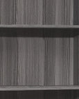 71" Gray Wood Adjustable Five Tier Bookcase
