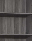 71" Gray Wood Adjustable Five Tier Bookcase