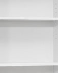 71" White Wood Adjustable Five Tier Bookcase