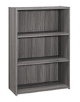 Gray Wood Adjustable Three Tier Bookcase