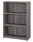 Gray Wood Adjustable Three Tier Bookcase