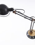 33" Black Metal Desk Table Lamp With Black Bowl Shade