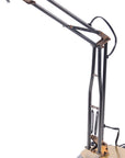 33" Black Metal Desk Table Lamp With Black Bowl Shade