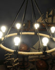 32" X 37" X 32" 8 Bulbs Rope Pendant Lamp
