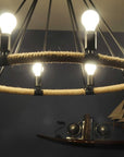 32" X 37" X 32" 8 Bulbs Rope Pendant Lamp