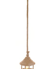 Beige and Black Iron and Rope Ceiling Light