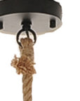 Beige and Black Iron and Rope Ceiling Light