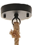 Beige and Black Iron and Rope Ceiling Light