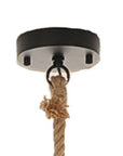 Beige and Black Iron and Rope Ceiling Light