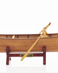 7" Brown Solid Wood Hand Painted Model Boat
