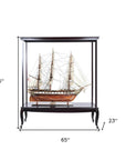 23" Dark Brown Glass Standard Display Stand