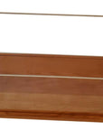 28" Wood Brown Glass Standard Display Stand