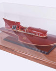 28" Wood Brown Glass Standard Display Stand