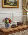 28" Wood Brown Glass Standard Display Stand