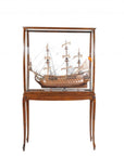 15" Brown And Clear Glass Standard Display Stand