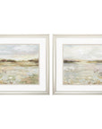Set of Two 18" Sunset Landscapes Champagne Framed Wall Decor