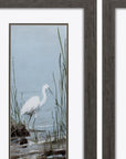 Set of Two Island Egret Brown Framed Art