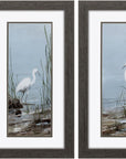 Set of Two Island Egret Brown Framed Art