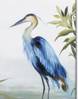 Blue Heron 36" X 27" Brown Bird Framed Art