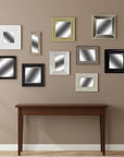 Set of Ten Brown And White Square And Rectangle Framed Mirror Set