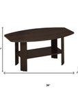 Set of Three 36" Brown Coffee Table With Shelf