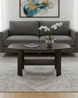 Set of Three 36" Brown Coffee Table With Shelf