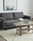 Set of Three 36" Taupe Coffee Table With Shelf