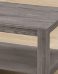 Set of Three 42" Gray Coffee Table With Shelf