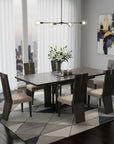 Seven Piece Gray Dining Set with Six Chairs
