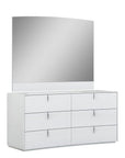 Four Piece White Solid and Manufactured Wood Bedroom Set With Mirror