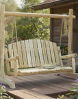 71" Natural Solid Wood Swing Chair