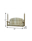 71" Natural Solid Wood Swing Chair