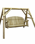 87" Natural Solid Wood Swing Chair