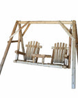 87" Natural Solid Wood Swing Chair
