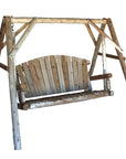 87" Natural Solid Wood Swing Chair