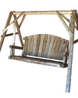 87" Natural Solid Wood Swing Chair
