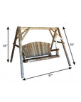 87" Natural Solid Wood Swing Chair